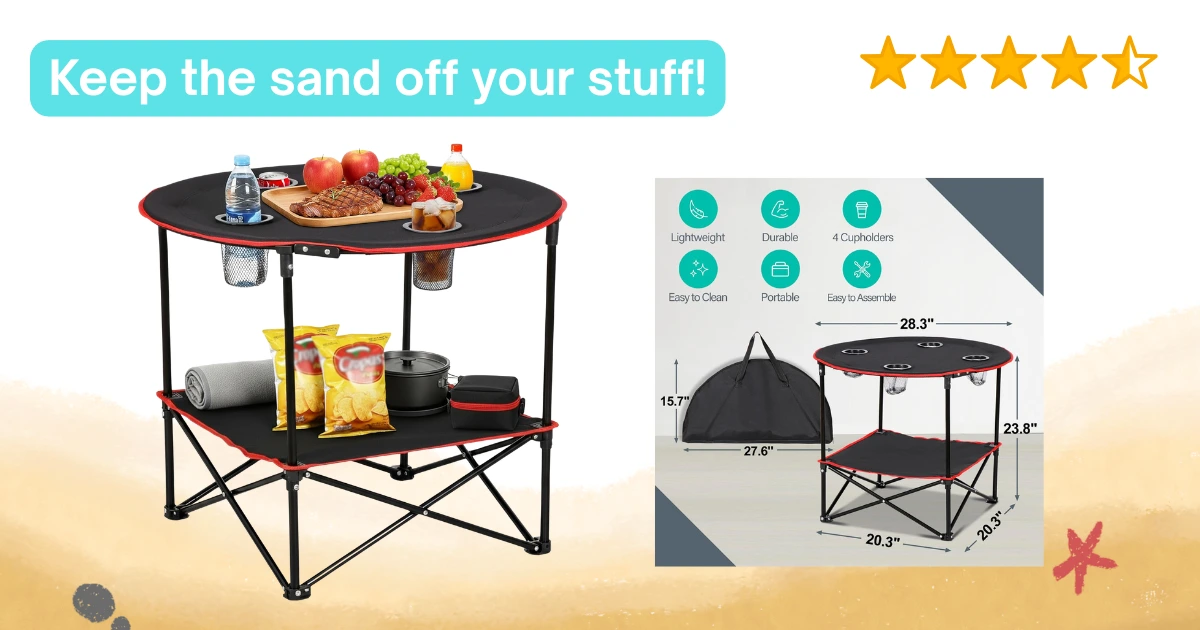 Handy beach or camping table